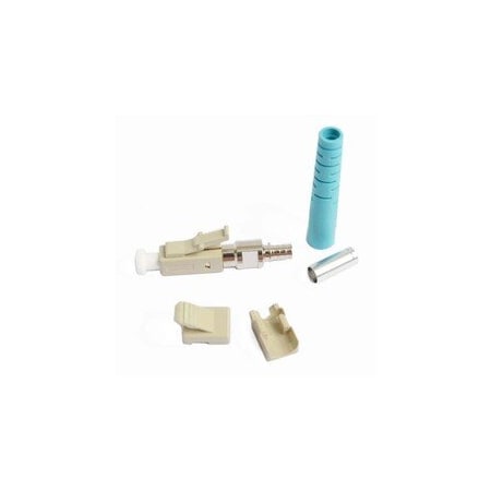 Cable Wholesale LC OM3/OM4 Multimode Zirconia Ferrule Epoxy Connector, Aqua Boot 30F1-22800